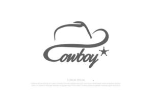 vintage brief cowboyhoed typografie logo ontwerp vector