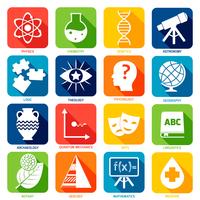 Science Areas-pictogrammen vector