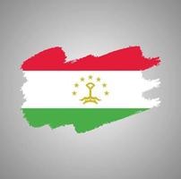 vlag van tadzjikistan met aquarel geschilderd penseel vector