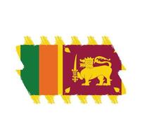 sri lanka vlag met aquarel geschilderd penseel vector