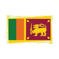 sri lanka vlag met aquarel geschilderd penseel vector