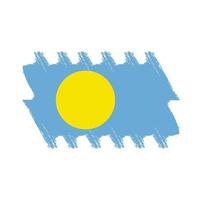 palau vlag met aquarel geschilderd penseel vector