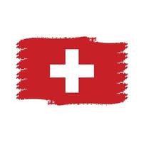 zwitserland vlag met aquarel geschilderd penseel vector