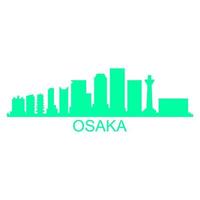 osaka skyline op witte achtergrond vector