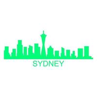 skyline van sydney op witte achtergrond vector