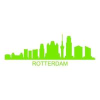 skyline van rotterdam op witte achtergrond vector