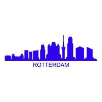 skyline van rotterdam op witte achtergrond vector