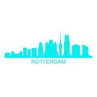 skyline van rotterdam op witte achtergrond vector