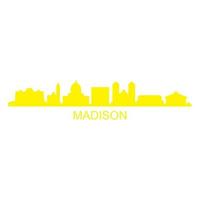 skyline van madison op witte achtergrond vector