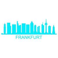 frankfurt skyline op witte achtergrond vector