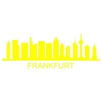 frankfurt skyline op witte achtergrond vector