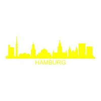 skyline van hamburg op witte achtergrond vector