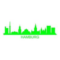 skyline van hamburg op witte achtergrond vector