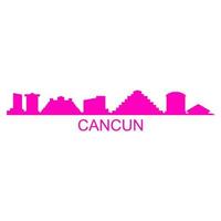 cancun skyline op witte achtergrond vector