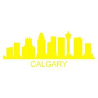 skyline van calgary op witte achtergrond vector