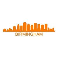 skyline van birmingham op witte achtergrond vector