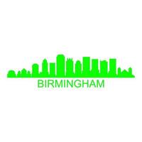 skyline van birmingham op witte achtergrond vector