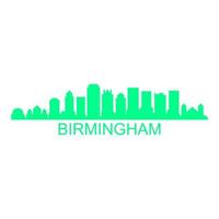 skyline van birmingham op witte achtergrond vector