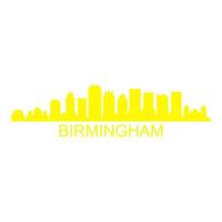 skyline van birmingham op witte achtergrond vector