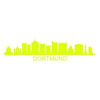 skyline van dortmund op witte achtergrond vector