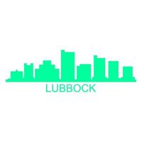 lubbock skyline op witte achtergrond vector