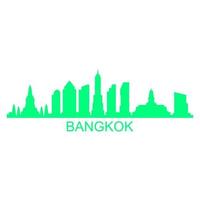 skyline van bangkok op witte achtergrond vector