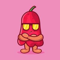 super coole cashew fruit mascotte geïsoleerde cartoon in vlakke stijl vector