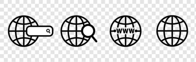 ga naar web pictogram symbool. website pictogramserie. URL-pictogram. internet pictogram vector. wereldbol icoon. geïsoleerde vector. vector