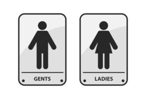 mannelijke en vrouwelijke toilet pictogram vector. man en vrouwen toilet silhouet pictogrammen. vector