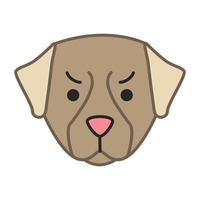 Berner hond schattig kawaii vector karakter. hond met boze snuit. geïrriteerd dier met fronsende wenkbrauwen. chagrijnig huishondje. grappige emoji, sticker, emoticon. geïsoleerde cartoon kleur illustratie