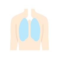 gezonde longen platte ontwerp lange schaduw kleur icoon. orgel in goede gezondheid. functionerend longstelsel. inwendig lichaamsdeel in goede staat. gezonde luchtwegen. vector silhouet illustratie