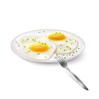 gebakken eieren realistisch vector