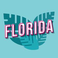 Florida vintage 3D-vector belettering. retro vet lettertype, lettertype. popart gestileerde tekst. brieven in oude schoolstijl. 90s, 80s poster, banner, t-shirt typografieontwerp. laat turkse kleur achtergrond vector