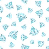 Naadloos patroon van geometrische blauwe diamanten op witte achtergrond. Trendy hipster kristallen ontwerp.