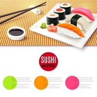 Sushi en bamboe mat vector