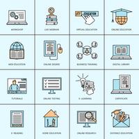 Online onderwijs Icons Set vector