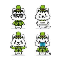 schattige kat met st. patrick's day kostuum vector