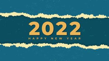 bewerkbare gelukkig nieuwjaar 2022 illustratie met blauwe gescheurde papier effect achtergrond. vakantie vectorillustratie van blauwe gescheurde papiernummers 2022. 2022 gescheurde papier achtergrond vector