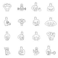 Bodybuilding fitness gym pictogrammen vector