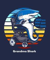 grootmoeder haai wijnoogst kunst illustratie vector