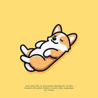 slapen corgi illustratie in vlak ontwerp stijl vector