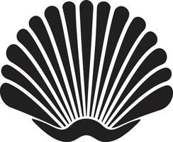 schaaldieren vitrine onthuld iconisch embleem icoon kust- verzameling verlichte logo ontwerp vector