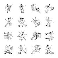 voetbal spelers vlak illustraties vector