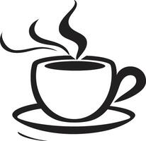 genieten eenvoud elegantie koffie kop stomende elegantie aura zwart koffie kop vector