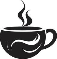 genieten eenvoud elegantie zwart koffie kop stomende elegantie aura koffie kop zwart vector