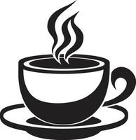 brouwen verfijning koffie kop in zwart aromatisch elegantie zwart koffie kop vector
