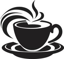 ochtend- brouwen essence koffie kop zwart elegant espresso charme zwart koffie kop vector