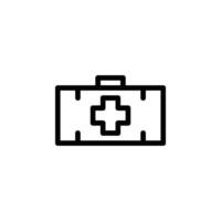 icoon illustratie van een eerste steun uitrusting, symboliseert gereedheid voor noodgeval medisch zorg vector