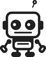 grillig babbelen vriend Fijn zwart bot zak- formaat ai charme klein robot icoon vector
