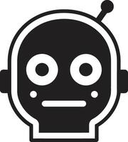 charmant tech hulpje mini ai icoon klein bot, groot persoonlijkheid Fijn zwart robot vector